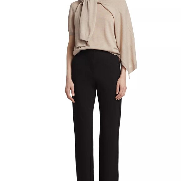 NWT$179 Saks Fifth Ave Stretch Straight-Leg Split-Hem Pants Cropped Trousers 4